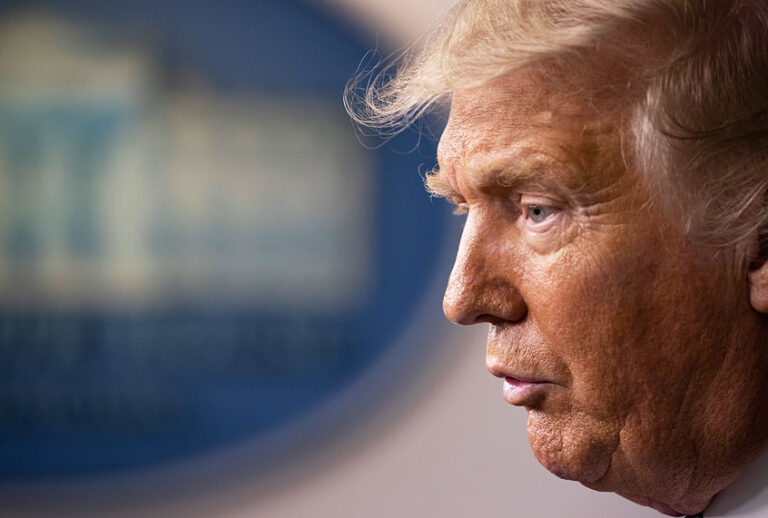 U.S. President Donald Trump speaks during a briefing at the White House August 13, 2020 in Washington, DC. Trump spoke on a range of topics including his announcement earlier in the day of a new peace deal between Israel and the United Arab Emirates. (Tasos Katopodis/Getty Images)