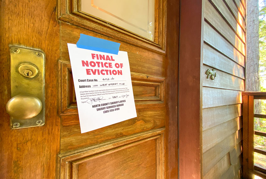Eviction notice on door of house (Getty Images)