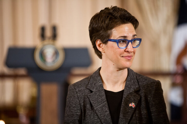 WASHINGTON, DC - MARCH 14: Television host Rachel Maddow arrives for a lunch hosted in honor of Prime Minister David Cameron at the State Department on March 14, 2012 in Washington, DC. (Photo by Brendan Hoffman/Getty Images)