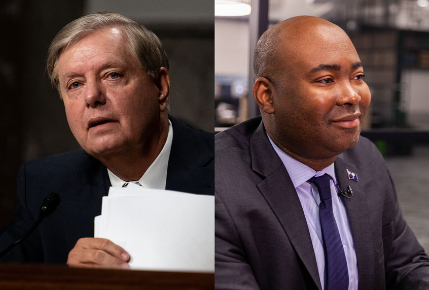 Lindsey Graham and Jaime Harrison (Photo illustration by Salon/Getty Images)