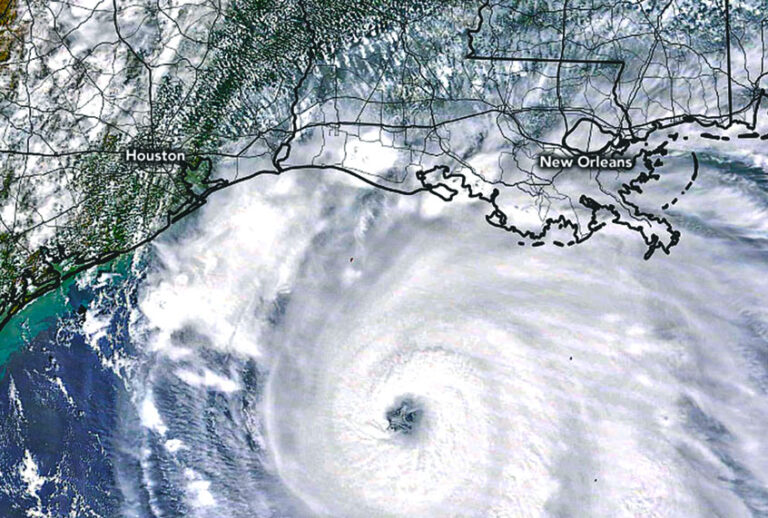 Hurricane Laura is seen here approaching the U.S. Gulf Coast on Wednesday. The image is taken by the Moderate Resolution Imaging Spectroradiometer (MODIS) on NASA’s Terra satellite. (NASA)