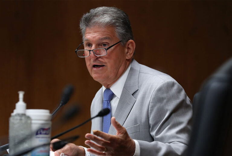 Sen. Joe Manchin (D-WV) speaks during a Senate Appropriations Subcommittee hearing on Capitol Hill June 16, 2020 in Washington, DC. (Chip Somodevilla/Getty Images)