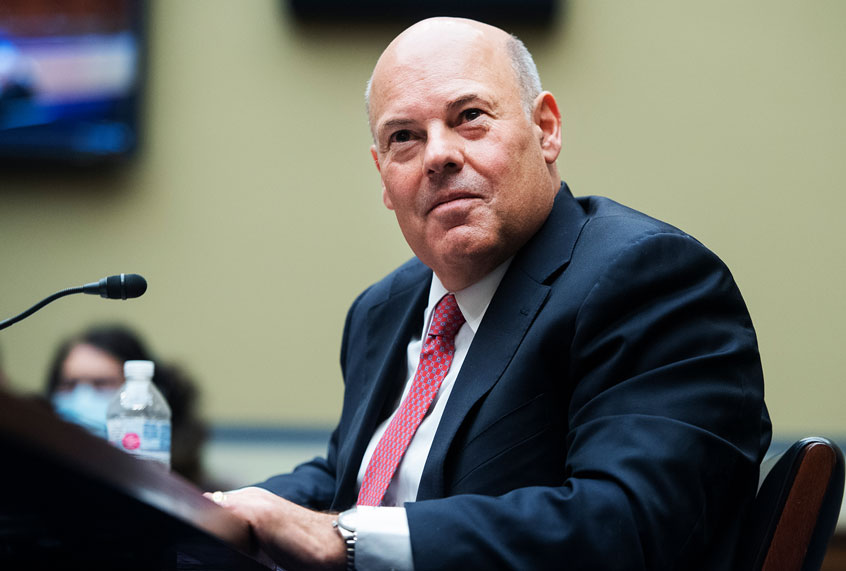 Postmaster General Louis DeJoy testifies during a hearing before the House Oversight and Reform Committee on August 24, 2020 on Capitol Hill in Washington, DC. The committee is holding a hearing on "Protecting the Timely Delivery of Mail, Medicine, and Mail-in Ballots." (Tom Williams-Pool/Getty Images)