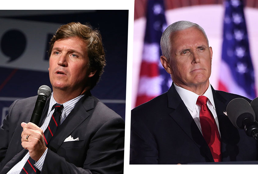 Tucker Carlson and Mike Pence (Photo illustration by Salon/Getty Images)