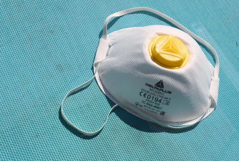 FFP2 respirator mask with air filtering valve (Pierre Teyssot/AGF/Universal Images Group via Getty Images)