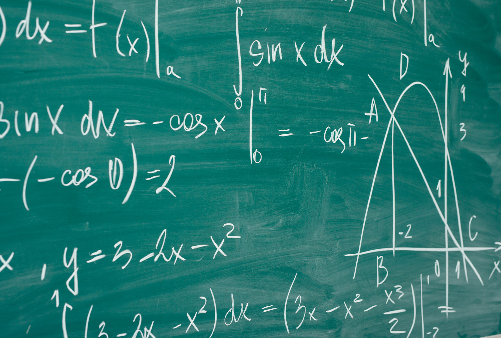 Math formulas are written on the school board (Getty Images)