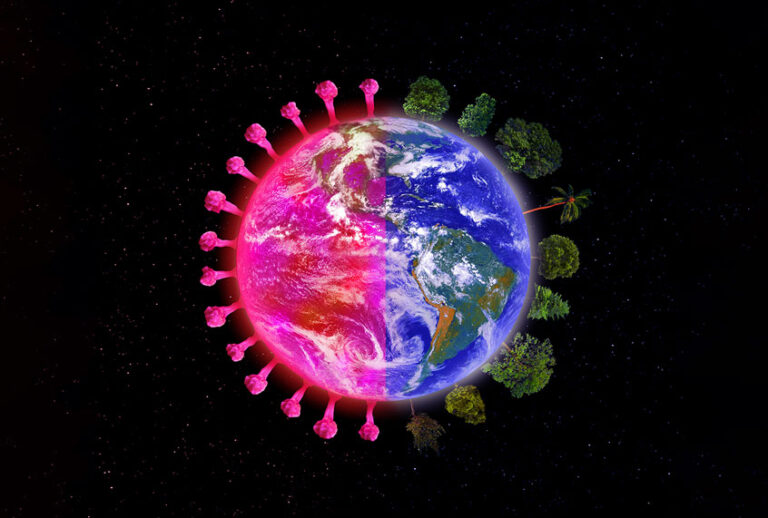 Planet Earth with Coronavirus and Trees (Getty Images)