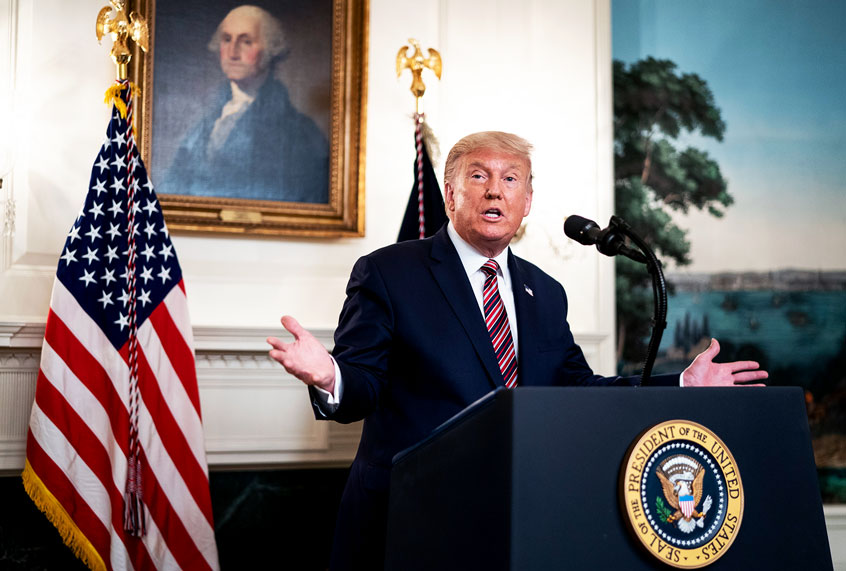 U.S. President Donald Trump announces his list of potential Supreme Court nominees in the Diplomatic Reception Room of the White House on September 9, 2020 in Washington, DC. (Doug Mills-Pool/Getty Images)