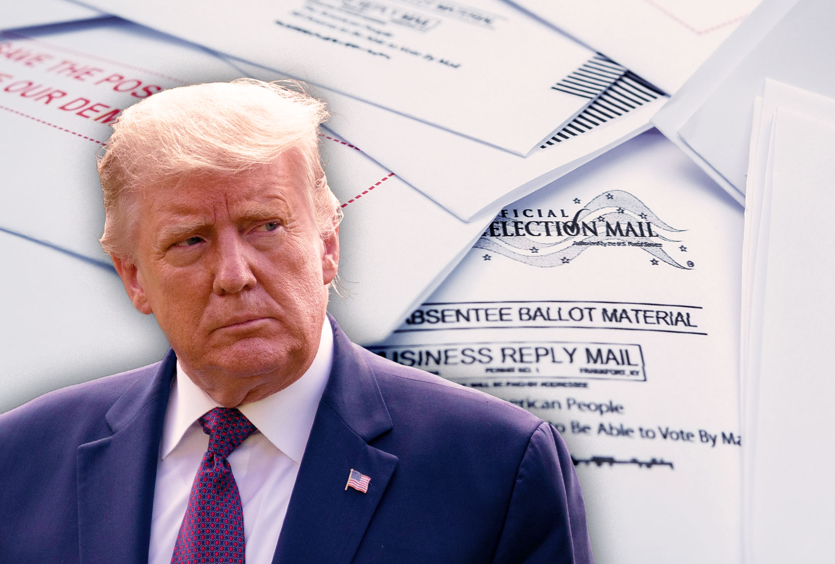 Donald Trump | Close-up of mail-in-ballots (Photo illustration by Salon/Getty Images)
