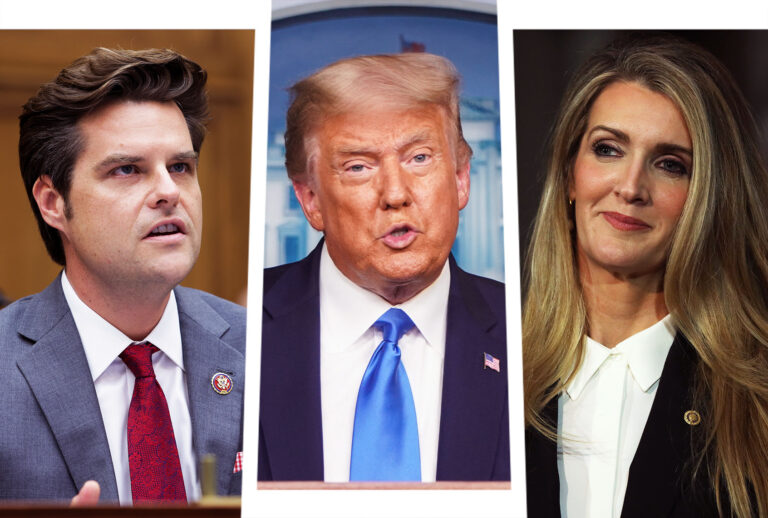 Matt Gaetz, Donald Trump and Kelly Loeffler (Photo illustration by Salon/Getty Images)