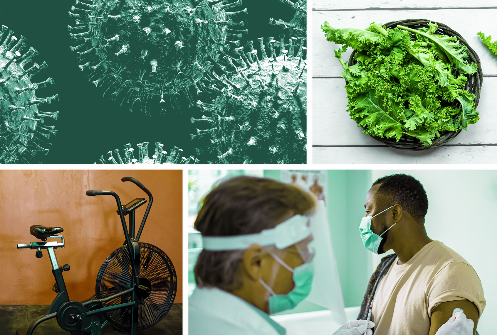 Photo collage pertaining to health, exercise, doctors and COVID-19 (Photo illustration by Salon/Getty Images)
