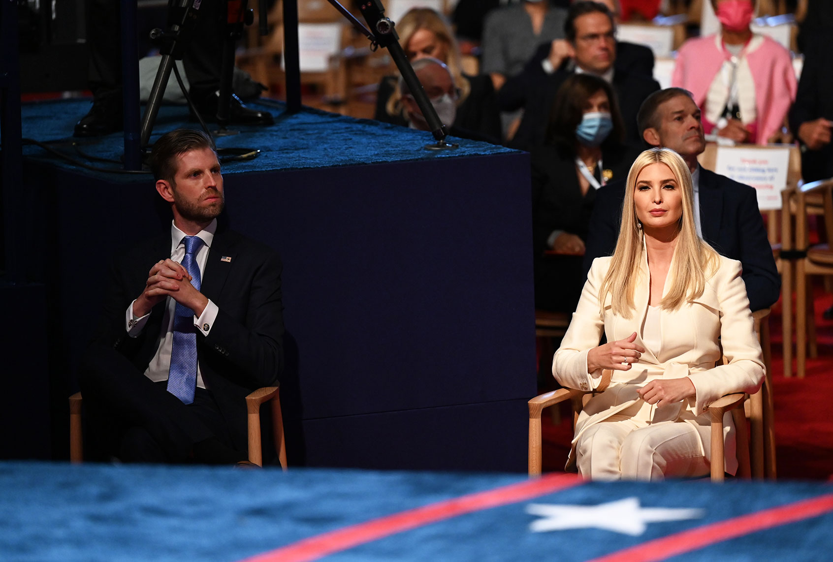 Eric Trump and Senior Advisor to the President Ivanka Trump arrive for the first presidential debate between U.S. President Donald Trump and Democratic presidential nominee Joe Biden at the Health Education Campus of Case Western Reserve University on September 29, 2020 in Cleveland, Ohio. (Pool/Getty Images)
