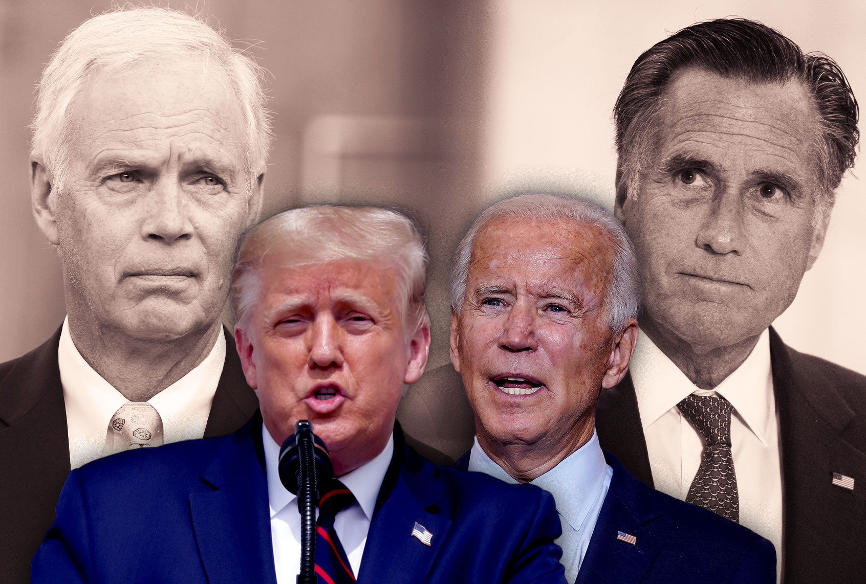Ron Johnson, Mitt Romney, Donald Trump and Joe Biden (Photo illustration by Salon/Getty Images)