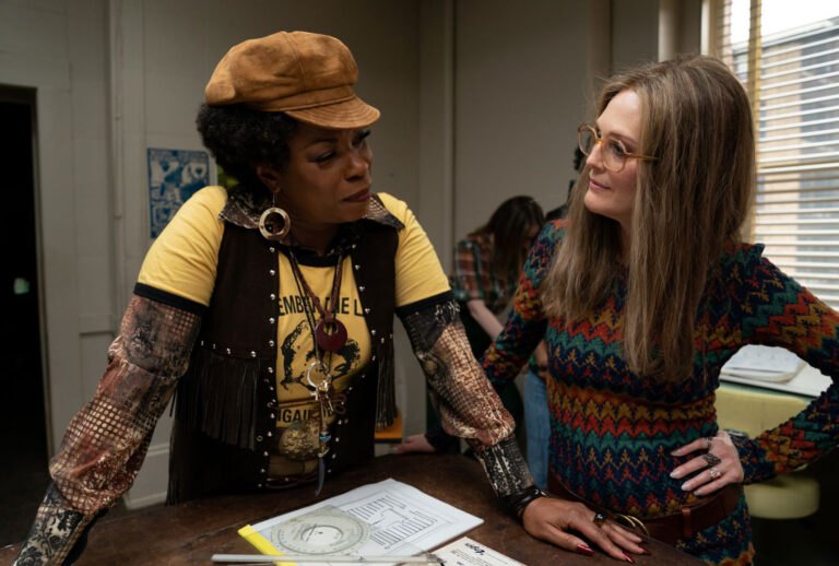 Lorraine Toussaint (as Flo Kennedy) and Julianne Moore (as Gloria Steinem) in "The Glorias." (Dan McFadden/LD Entertainment/Roadside Attractions)