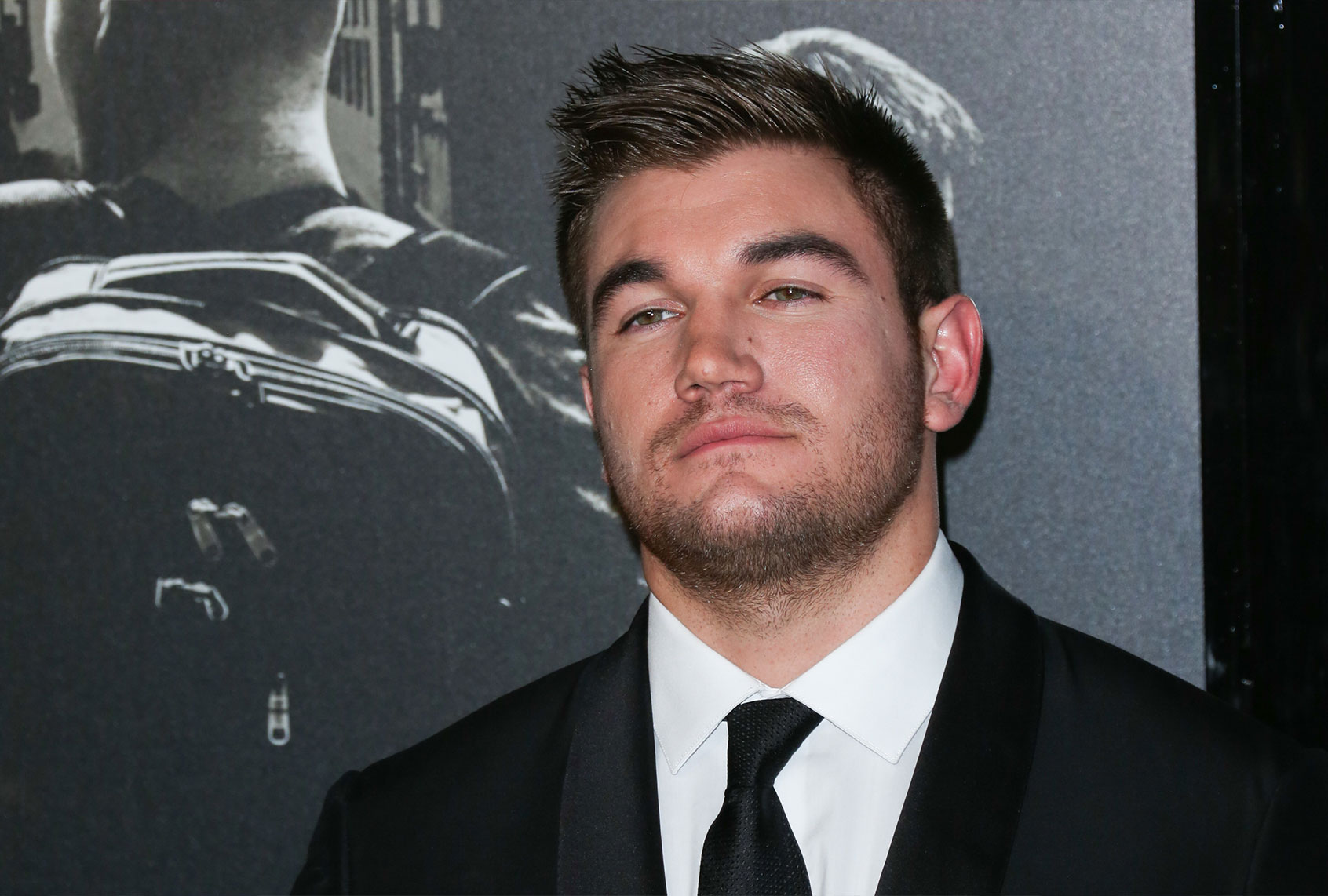 Alek Skarlatos attends the premiere of "The 15:17 To Paris" at Warner Bros. Studios on February 5, 2018 in Burbank, California. (Paul Archuleta/FilmMagic)