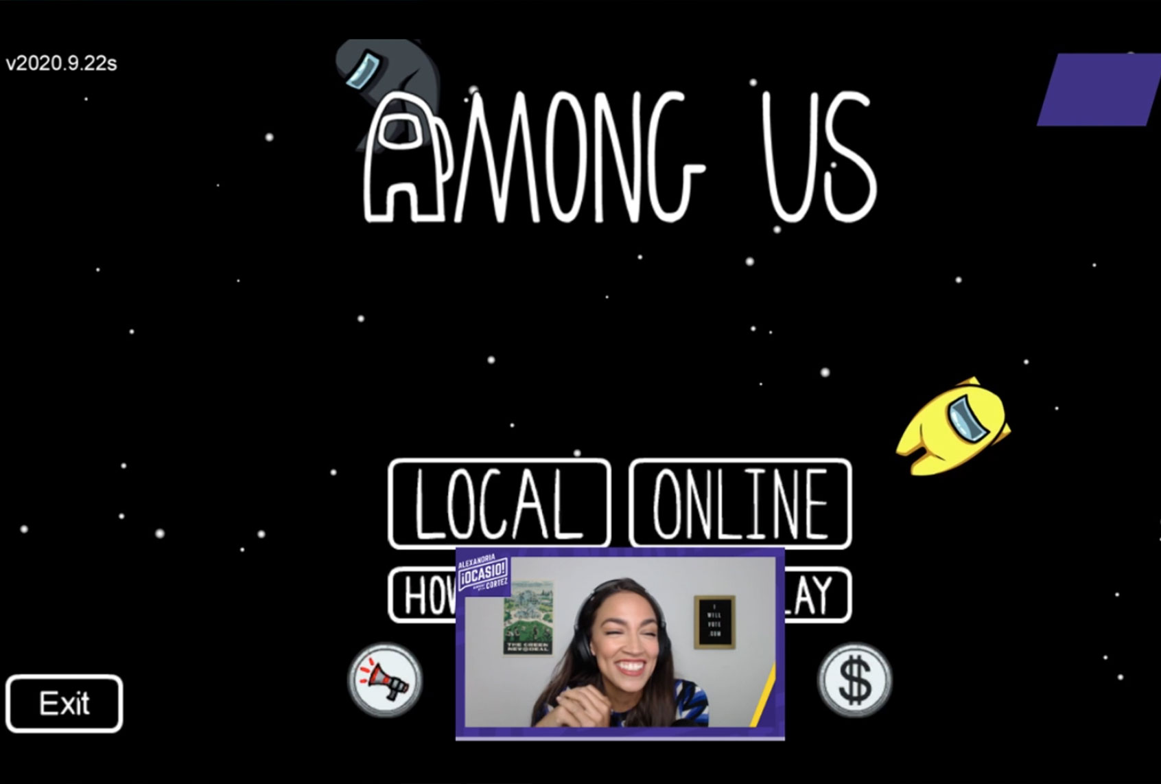Screenshot from Alexandria Ocasio-Cortez's Twitch stream, playing Among Us (Twitch/Alexandria Ocasio-Cortez)