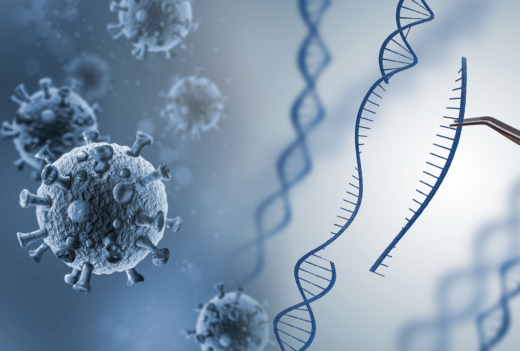 Artists renderings of COVID spores and CRISPR (Photo illustration by Salon/Getty Images)