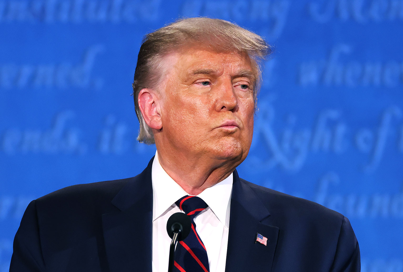 U.S. President Donald Trump participates in the first presidential debate against Democratic presidential nominee Joe Biden at the Health Education Campus of Case Western Reserve University on September 29, 2020 in Cleveland, Ohio. This is the first of three planned debates between the two candidates in the lead up to the election on November 3. (Photo by (Win McNamee/Getty Images)