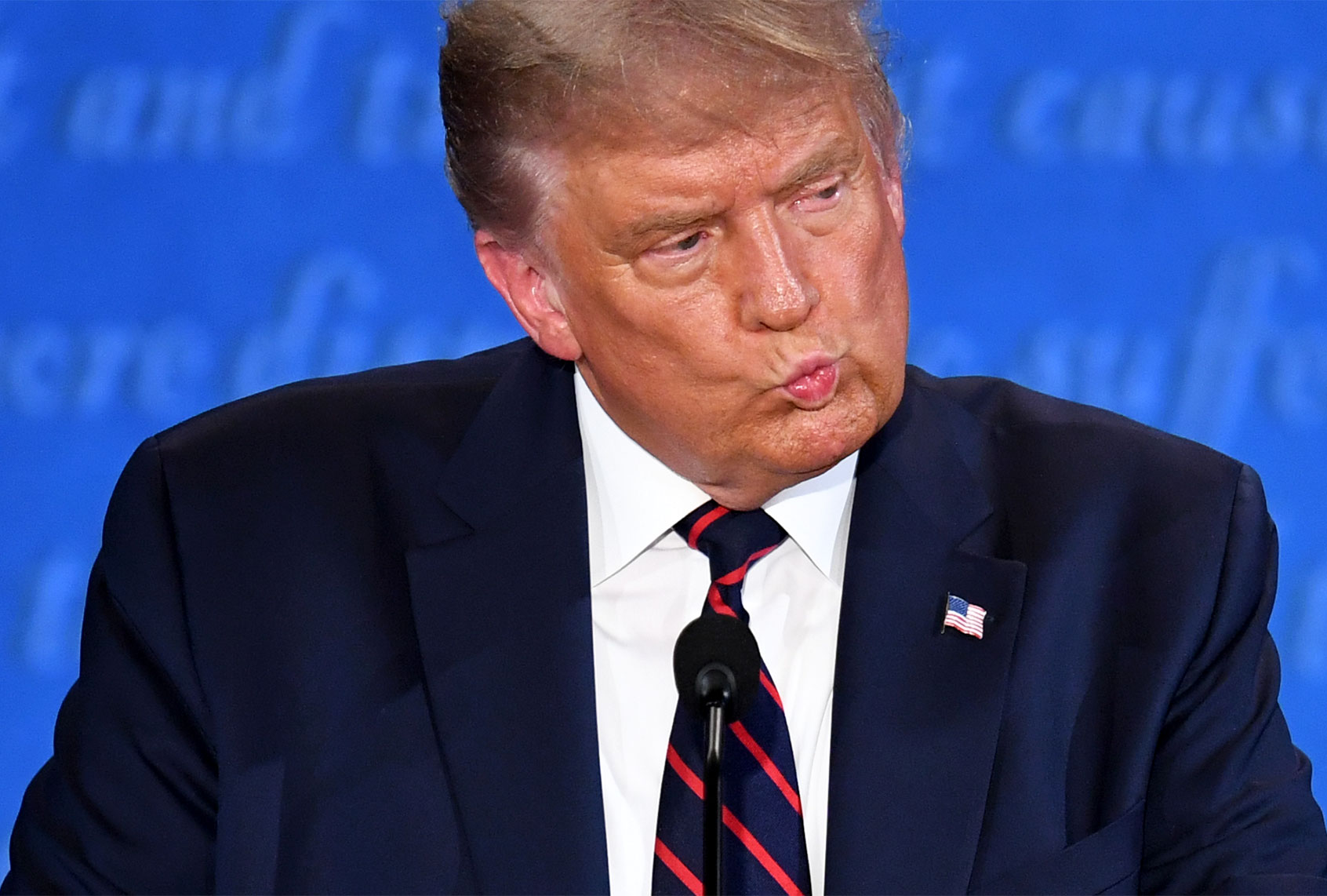 US President Donald Trump speaks during the first presidential debate at Case Western Reserve University and Cleveland Clinic in Cleveland, Ohio, on September 29, 2020. (SAUL LOEB/AFP via Getty Images)