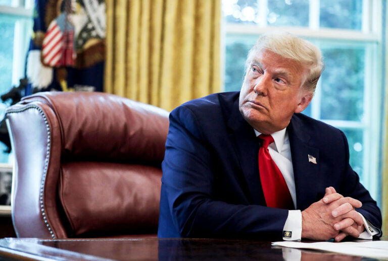Former President Donald Trump in the Oval Office (Oliver Contreras-Pool/Getty Images)