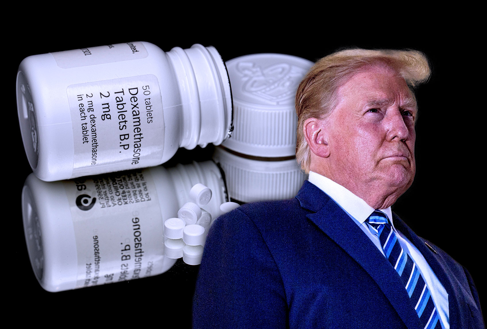 Donald Trump | Dexamethasone (Photo illustration by Salon/Getty Images)