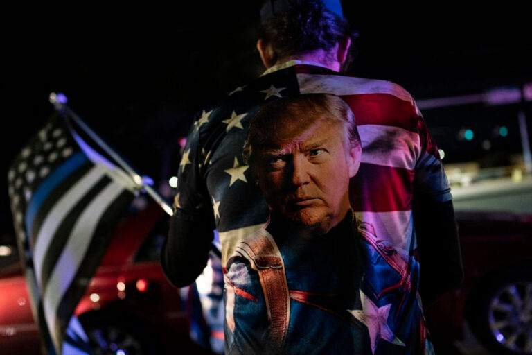 Supporters of President Trump rally outside Walter Reed National Military Medical Center on Oct. 3, 2020 in Bethesda, Maryland. Trump arrived at the hospital yesterday after testing positive for COVID-19. (Alex Edelman/Getty Images)