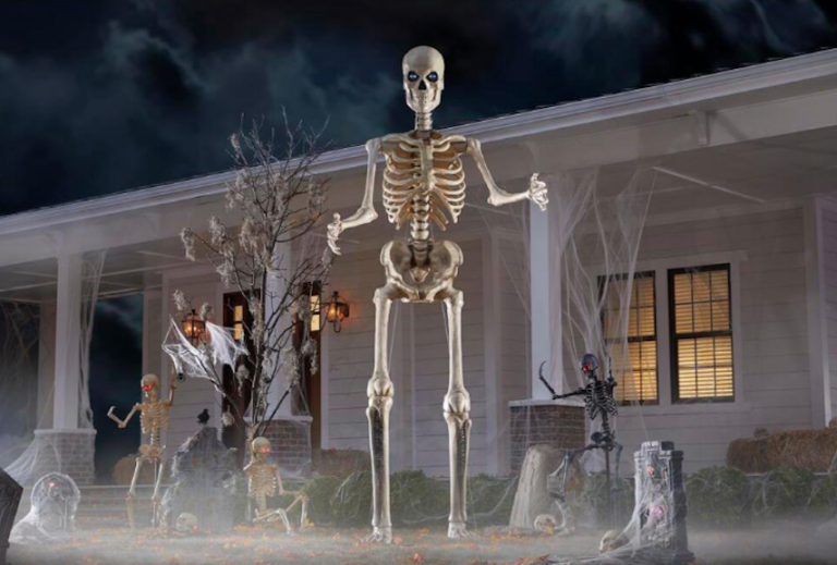 Home Depot's 12-foot giant-sized Sskeleton with LifeEyes (Courtesy of Home Depot)