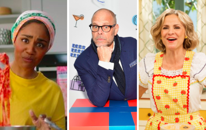 Nadiya Hussain, Alton Brown, Amy Sedaris (Salon Illustration/Getty Images/Netflix)