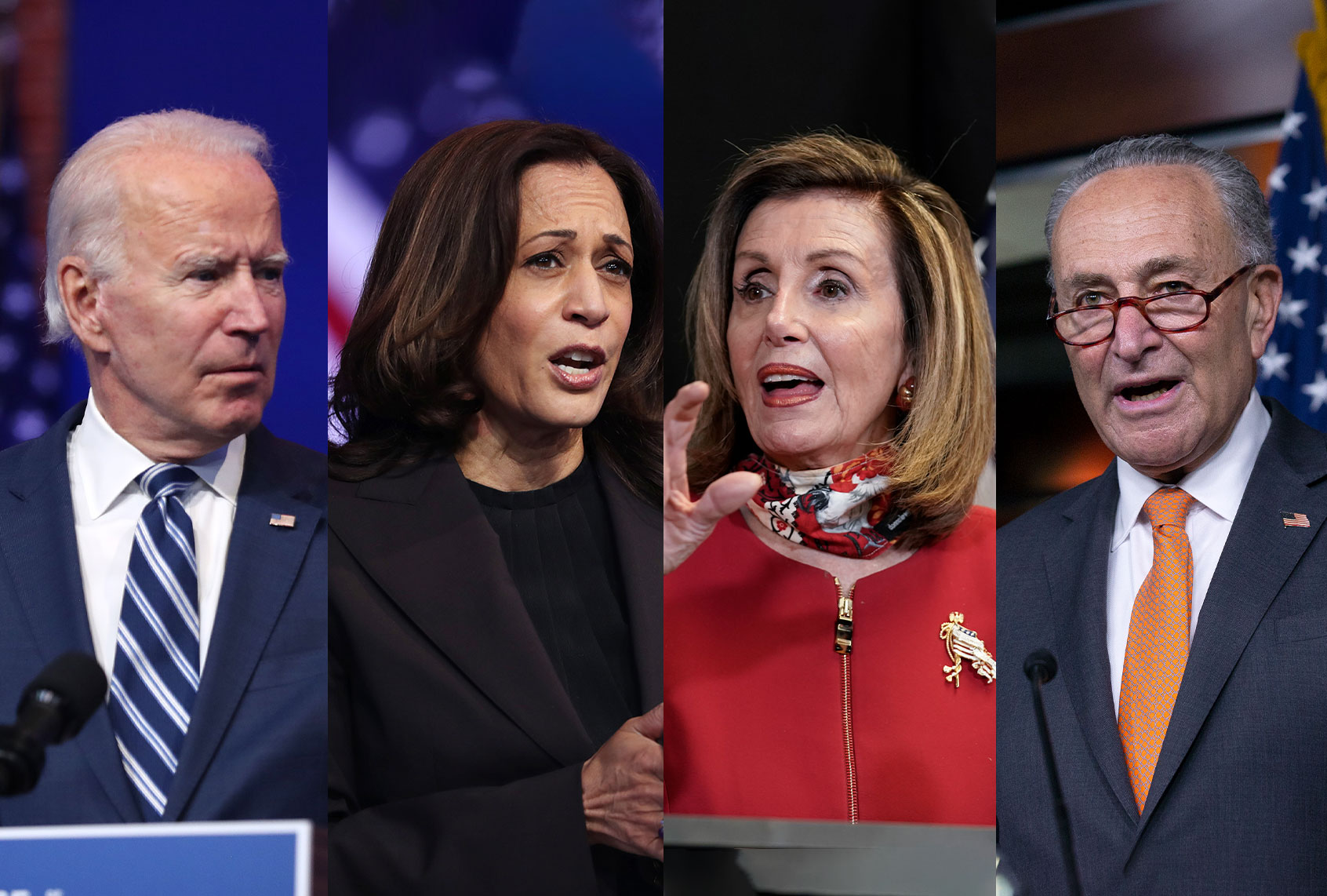 Joe Biden, Kamala Harris, Nancy Pelosi and Chuck Schumer (Photo illustration by Salon/Getty Images)
