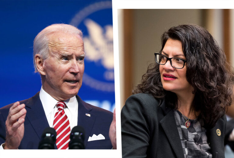 Joe Biden and Rashida Tlaib (Photo illustration by Salon/Getty Images)