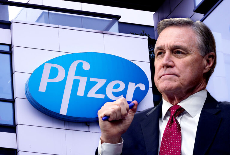 David Perdue | Pfizer (Photo illustration by Salon/Getty Images)