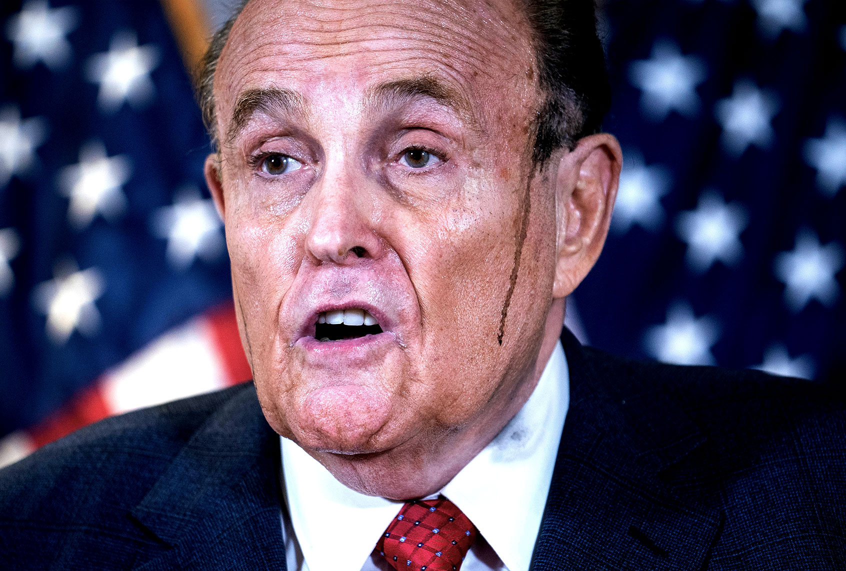 Former New York City Mayor Rudy Giuliani, lawyer for U.S. President Donald Trump, speaks during a news conference about lawsuits related to the presidential election results at the Republican National Committee headquarters in Washington, D.C., on Thursday Nov. 19, 2020. (Sarah Silbiger for The Washington Post via Getty Images)