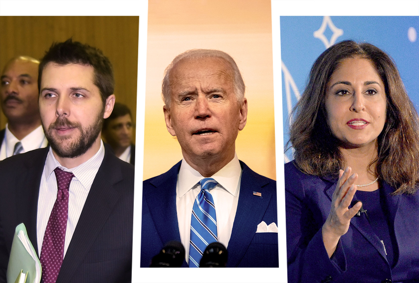 Brian Deese, Joe Biden and Neera Tanden (Photo illustration by Salon/Getty Images)
