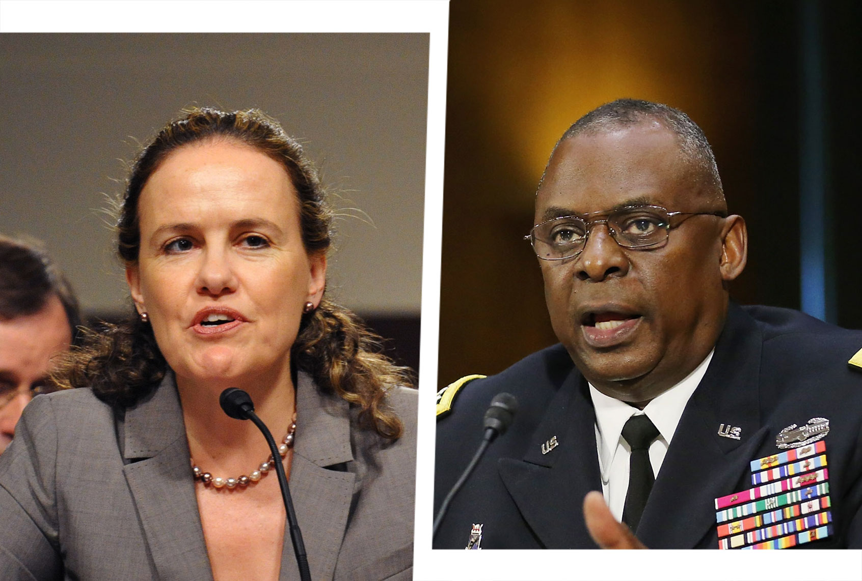 Michèle Flournoy and Lloyd Austin (Photo illustration by Salon/Getty Images)