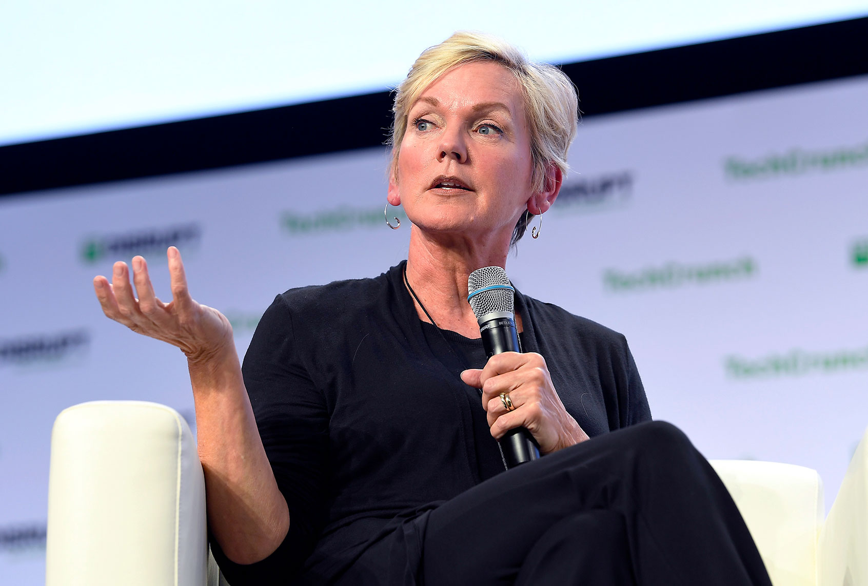 Former Governor of Michigan & CNN Commentator Jennifer Granholm speaks onstage during TechCrunch Disrupt San Francisco 2019 at Moscone Convention Center on October 03, 2019 in San Francisco, California. (Photo by (Steve Jennings/Getty Images for TechCrunch)