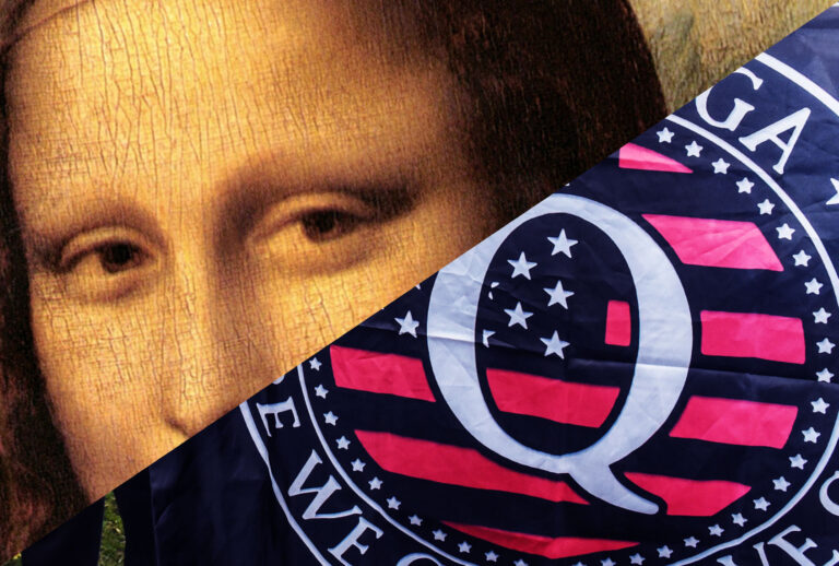 Mona Lisa's eyes | QAnon (Photo illustration by Salon/Getty Images)