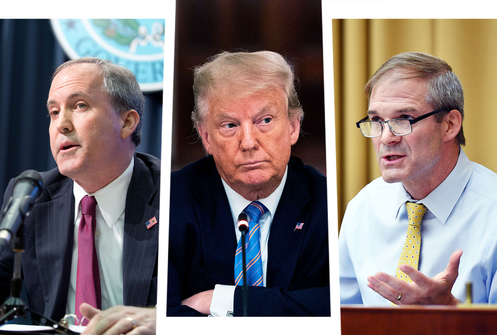 Ken Paxton, Donald Trump and Jim Jordan (Photo illustration by Salon/Getty Images)