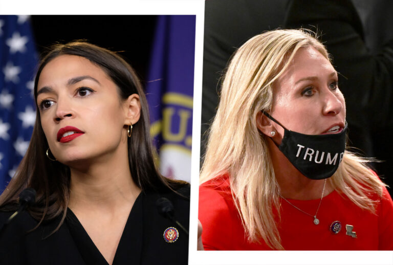 Alexandria Ocasio-Cortez and Marjorie Taylor Greene (Photo illustration by Salon/Getty Images)