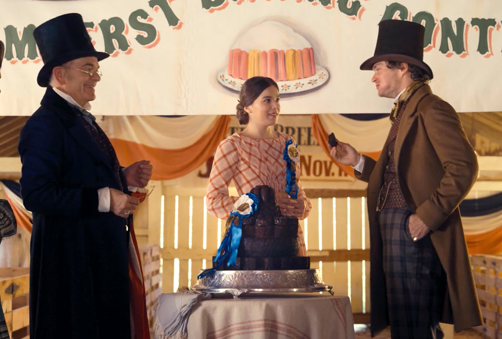 Robert Picardo, Hailee Steinfeld and Finn Jones in "Dickinson" (Apple TV+)