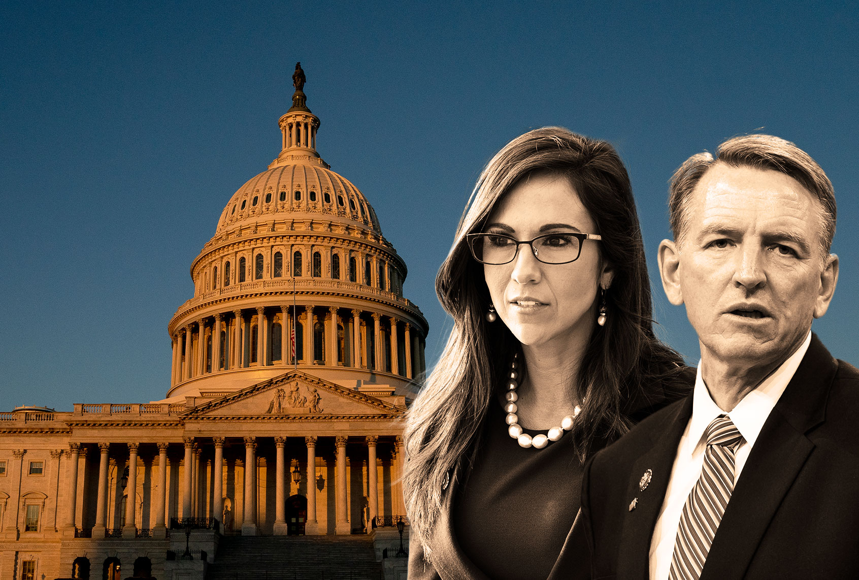 Paul Gosar and Lauren Boebert (Photo illustration by Salon/Getty Images)