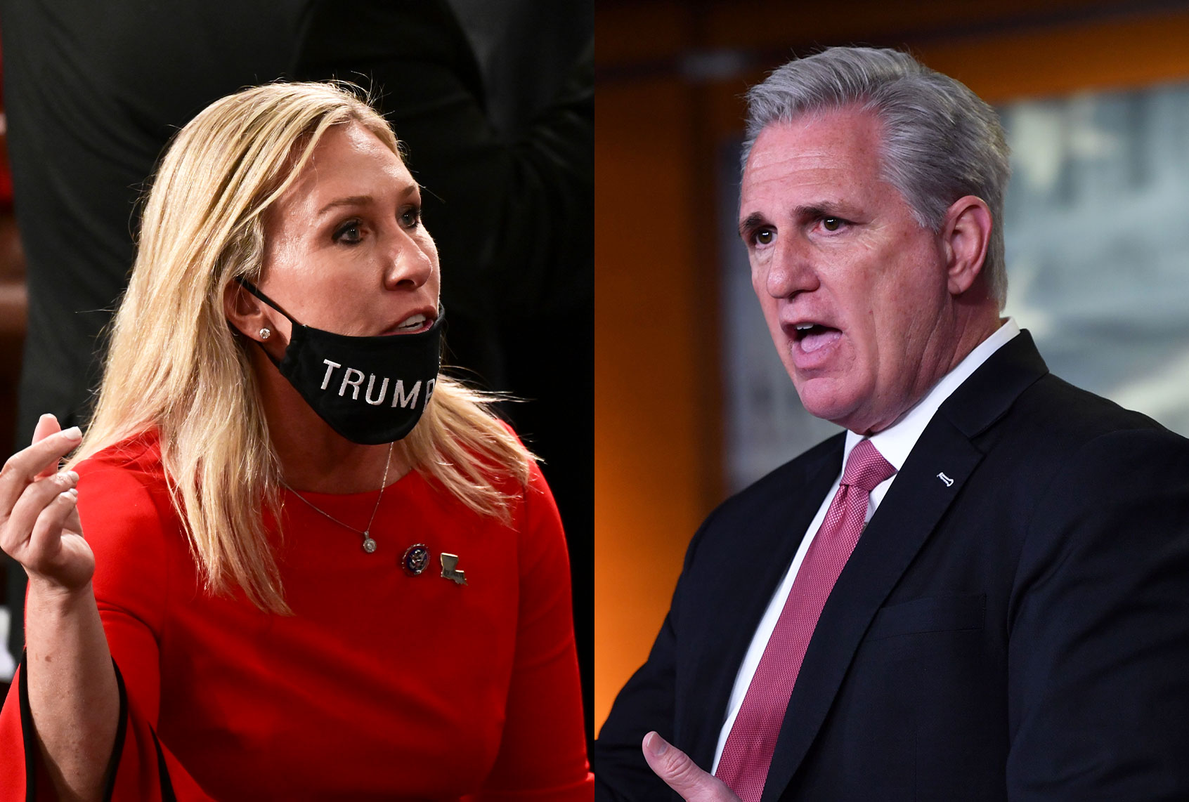 Marjorie Taylor Greene and Kevin McCarthy (Photo illustration by Salon/Getty Images)