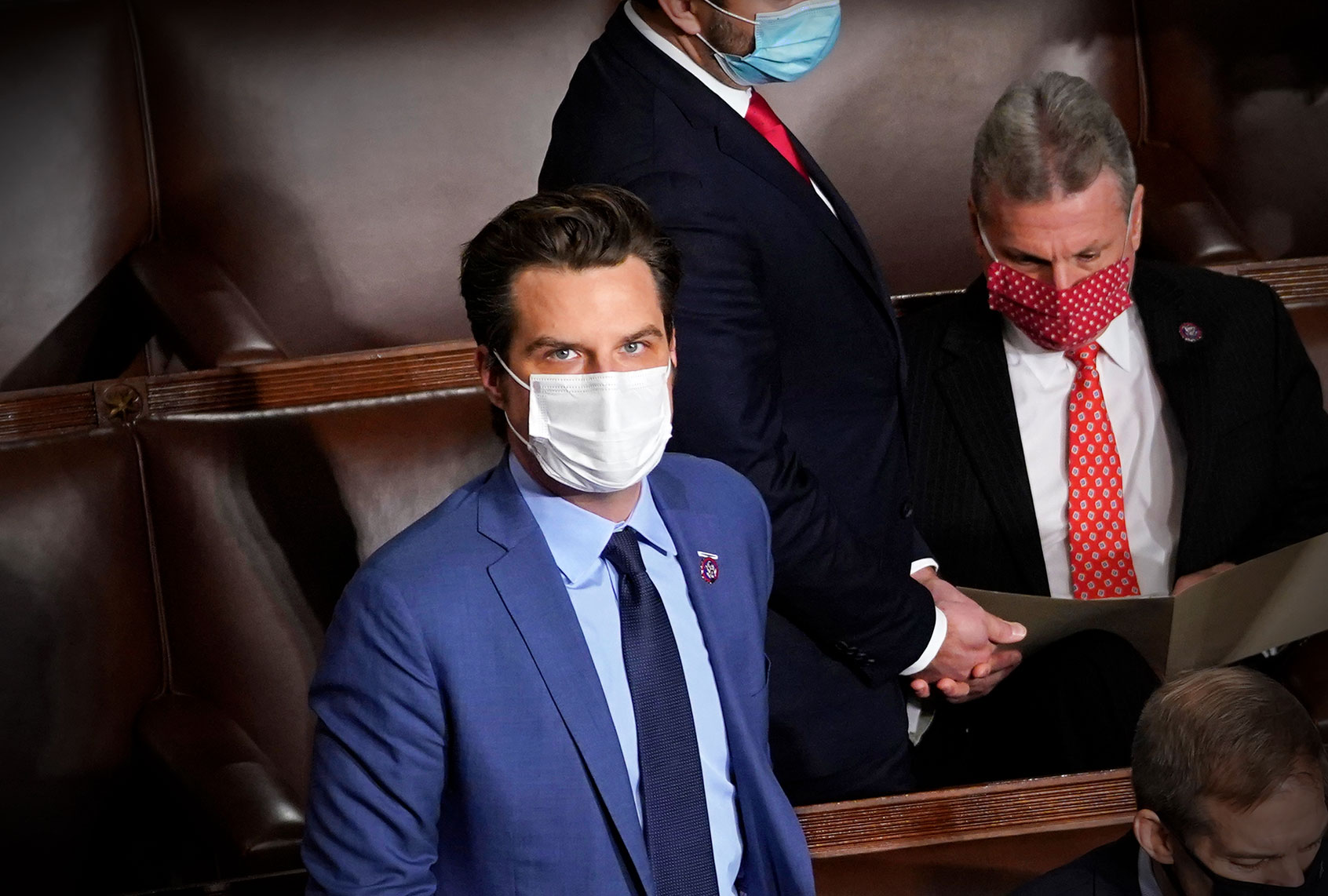 U.S. Reps Matt Gaetz (R-FL) in the House Chamber during a joint session of Congress on January 06, 2021 in Washington, DC. (Drew Angerer/Getty Images)