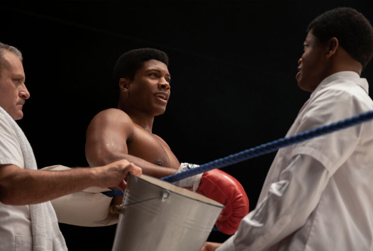 Eli Goree as Cassius Clay in "One Night in Miami" (Amazon)