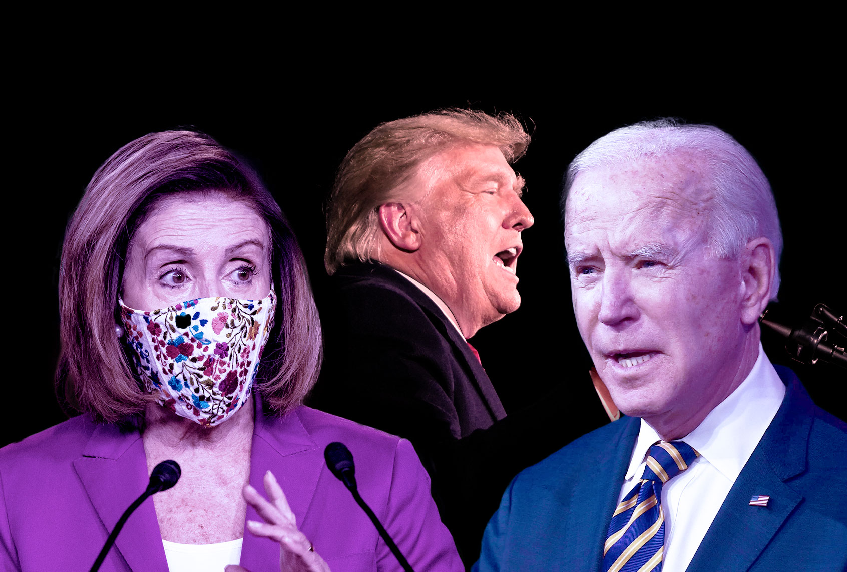 Nancy Pelosi, Joe Biden and Donald Trump (Photo illustration by Salon/Getty Images)
