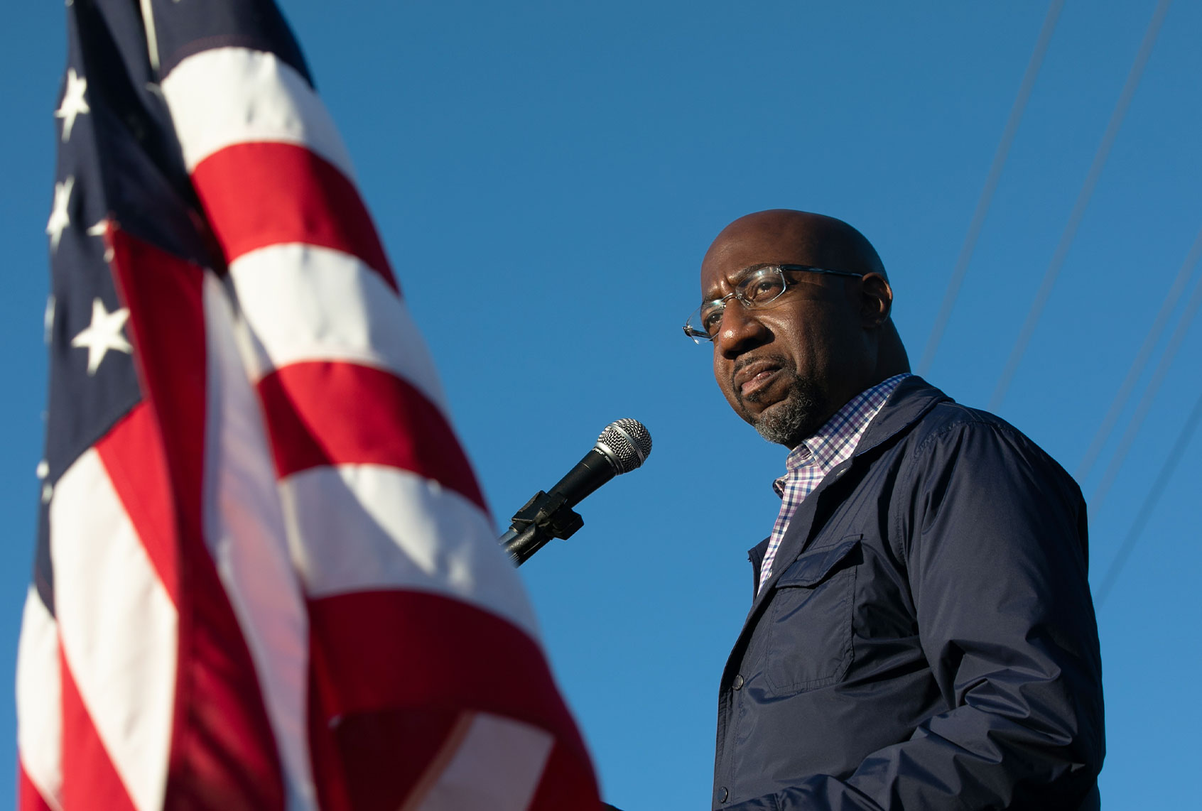 Democratic U.S. Senate candidate Raphael Warnock of Georgia speaks to supporters during a rally on November 15, 2020 in Marietta, Georgia. Warnock faces incumbent U.S. Sen. Kelly Loeffler (R-GA) in one of two January 5 runoffs for the U.S. Senate in Georgia. (Jessica McGowan/Getty Images)