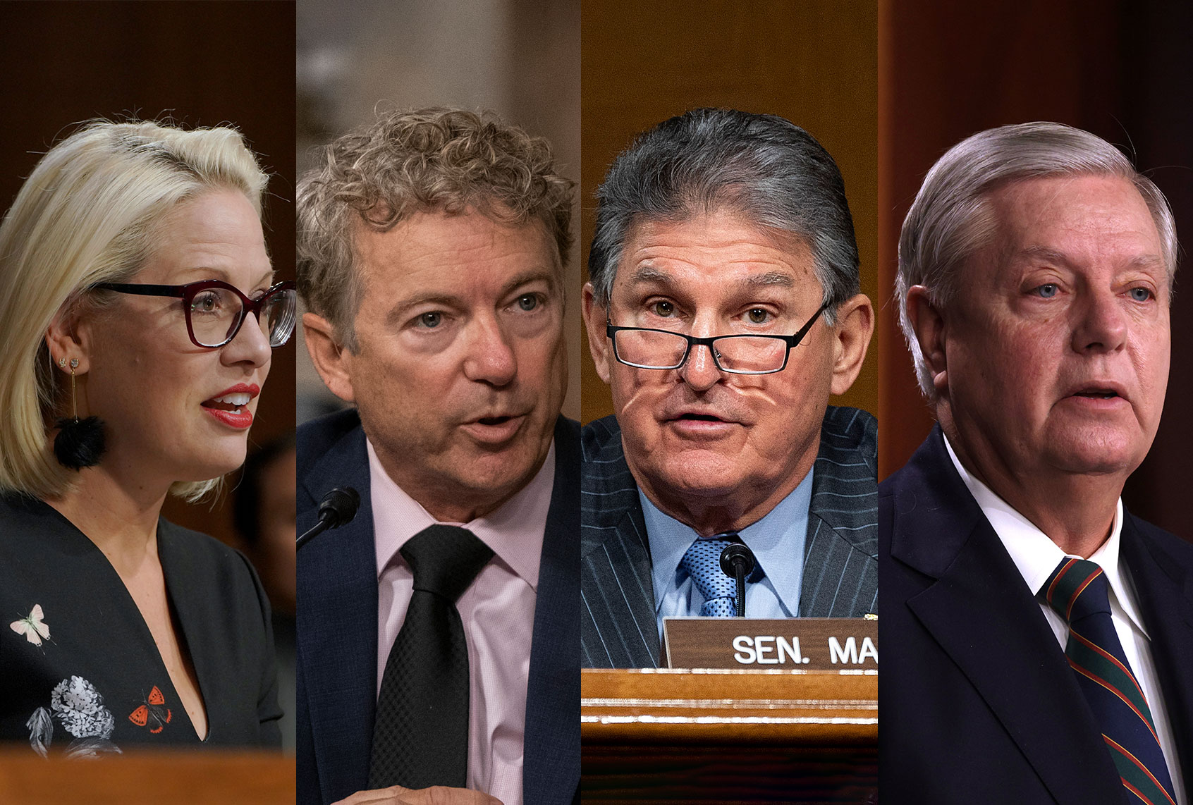 Kyrsten Sinema, Joe Manchin, Rand Paul and Lindsay Graham (Photo illustration by Salon/Getty Images)