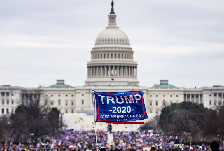 Pro-Trump supporters storm the U.S. Capitol following a rally with President Donald Trump on January 6, 2021 in Washington, DC. (Samuel Corum/Getty Images)