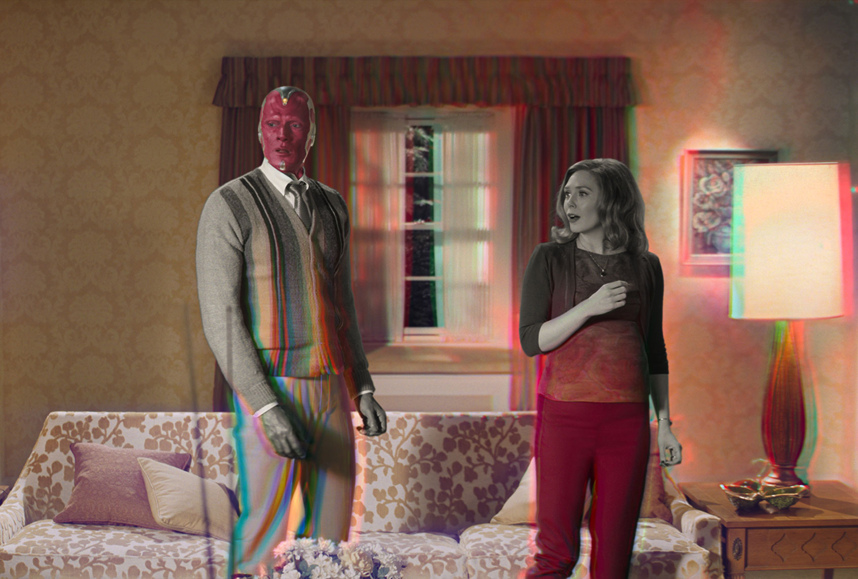 Paul Bettany and Elizabeth Olsen in "WandaVision" (Marvel/Disney+)