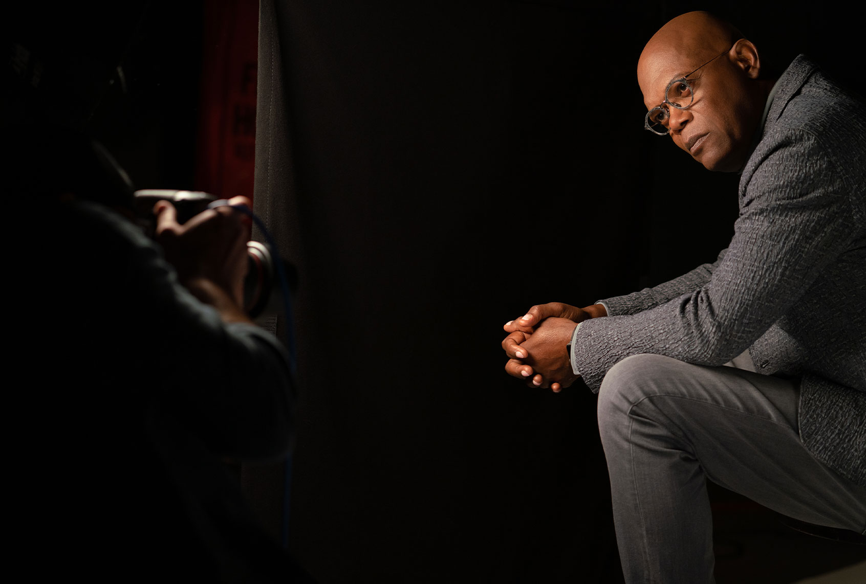 Samuel L. Jackson on the set of "Amend: The Fight for America" (Joshua Kulic/Netflix)