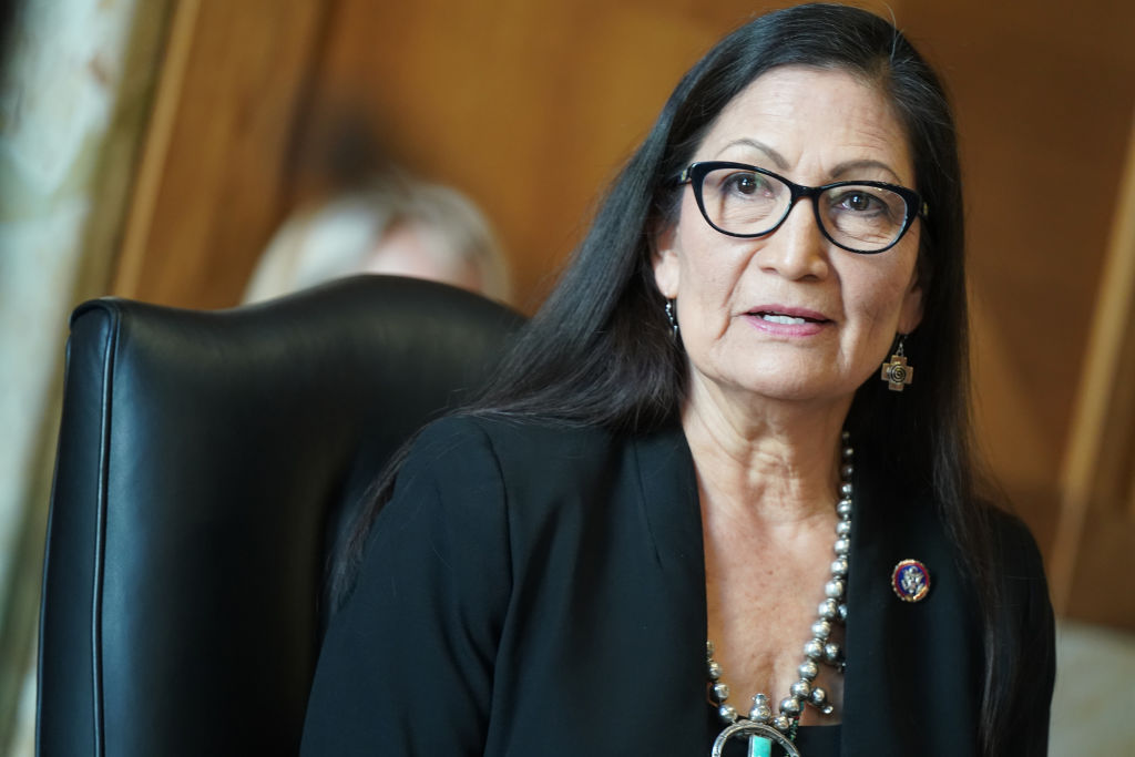 Rep. Debra Haaland (D-NM), President Joe Biden's nominee for Secretary of the Interior, testifies during her confirmation hearing before the Senate Committee on Energy and Natural Resource, at the U.S. Capitol on February 24, 2021 in Washington, DC. (Leigh Vogel-Pool/Getty Images)